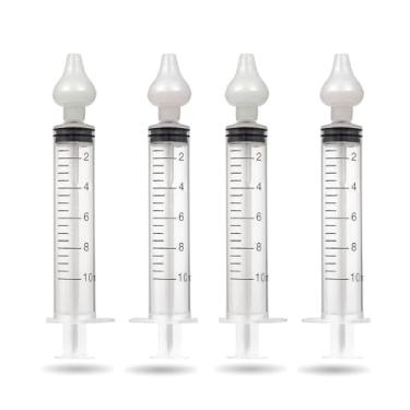 Imagem de Kit com 4 Seringas de Sucção Nasal para Bebês 10ml Lavagem e Higiene Nasal Infantil, Limpeza Suave do Nariz, Reutilizável e Fácil de Usar (4)