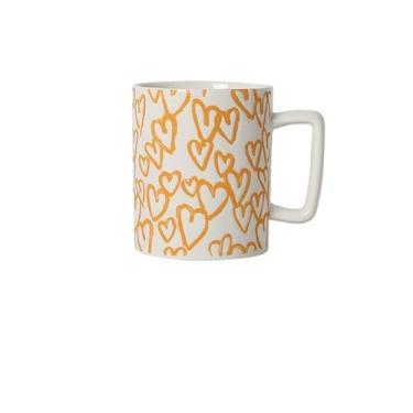 Imagem de Canecas de café Caneca de cerâmica para café da manhã com aveia grande capacidade 400ml(Yellow)