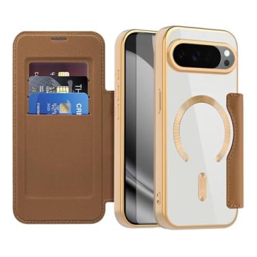 Imagem de Asuwish Capa de celular para Google Pixel 10 Pro XL carteira magnética com protetor de tela de vidro temperado flip porta-cartão de crédito bloqueio RFID acessórios robustos para celular Pixel10 10Pro