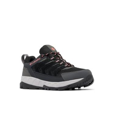 Imagem de Columbia Tênis feminino Strata Trail Low impermeável para caminhada, Preto/Juicy, 11 Wide