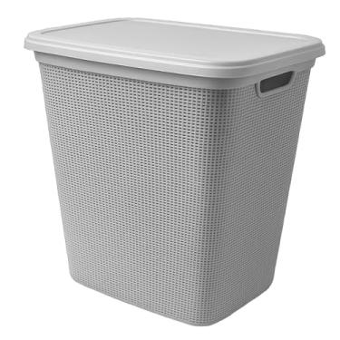 Imagem de Cesto Organizador Multiuso 45 Litros Grande Com Tampa – Roupas, Brinquedos, Quartos e Lavanderia, Resistente, Casa.(BRANCO)