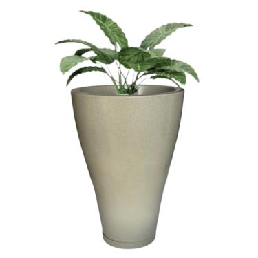 Imagem de Vaso Grande Para Planta Cônico Liso Varanda Jardim Sala Casa 46cm (Palha)