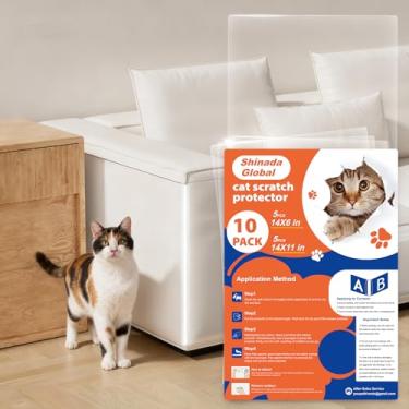 Imagem de Adere com segurança, sai limpo – evita arranhões de gatos, sem resíduos! Protetor de móveis contra arranhões de gatos, protege o sofá contra garras, protetores antiarranhões para gatos, 10 peças