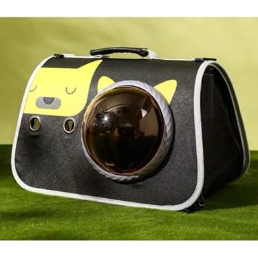 Imagem de Bolsa Ombro Transporte Pet: Visor Cúpula Transparente para Gato/Cachorro Pequeno – Portátil, Ventilada para Viagem, Passeio e Consulta Veterinária (preto)