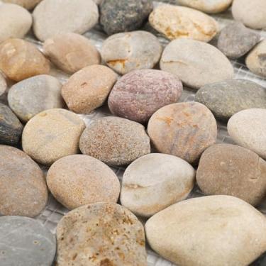 Imagem de Lovdeco Azulejos de seixos para piso de chuveiro e banheiro, azulejo de mosaico de pedra de seixo de rio com superfície fosca, 5 folhas (30,5 x 30,5 cm), 5 m²