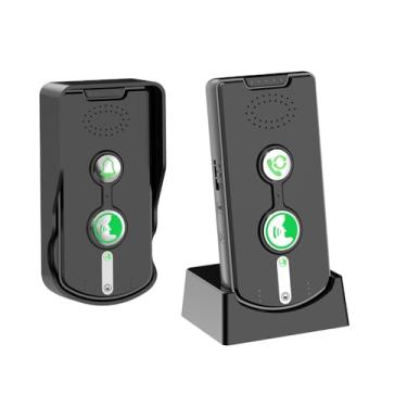 Imagem de Intercomunicador de campainha sem fio bidirecional interno e externo, sistema de intercomunicação de porta de longo alcance para casa com tampa à prova d'água bateria recarregável, 30 dias de tempo de
