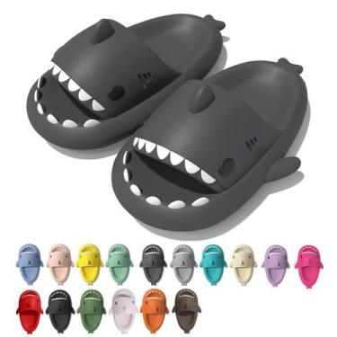 Imagem de Sandália de EVA antiderrapante rosyclo Shark Cloud Slippers cinza clar