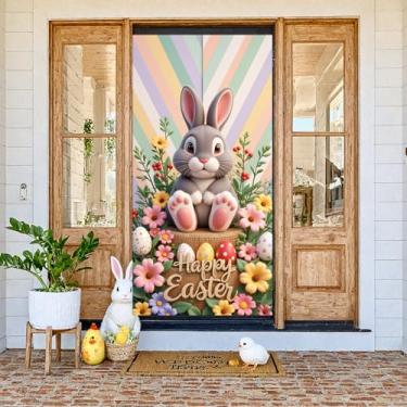 Imagem de Faixa Spring Welcome Padrão Xadrez Primavera Ovo de Coelho para Cabine de Fotos de Eventos