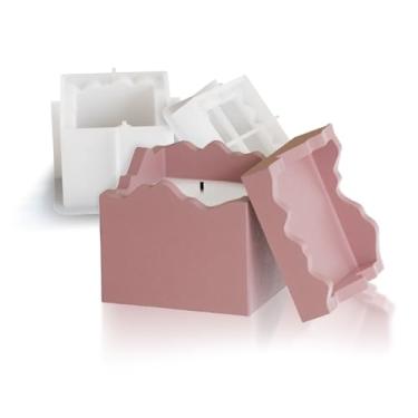 Imagem de BIGEBO Caixa de armazenamento molde de resina, molde criativo de silicone para vaso de vela com tampa para resina epóxi faça você mesmo joias bugigangas recipiente de doces presente para casa