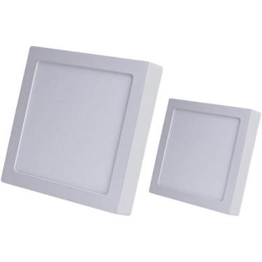 Imagem de Kit 2 Painel Led Sobrepor Quadrado Branco Quente 3000K 24W Bivolt - Il