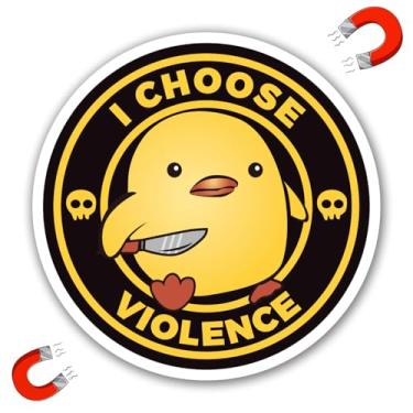 Imagem de WZCNDIDI Escolha adesivos de carro com ímã de violência, decalques magnéticos engraçados, adesivos reutilizáveis, adequados para todos os carros, caminhões, motocicletas, geladeira, etc