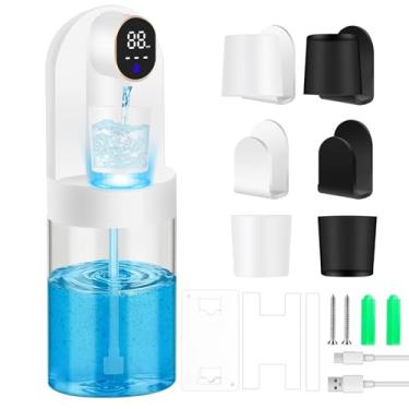 Imagem de Dispensador automático de enxaguante bucal para banheiro, dispensadores elétricos de lavagem bucal sem toque, conjunto de acessórios de banheiro com 4 copos magnéticos - branco