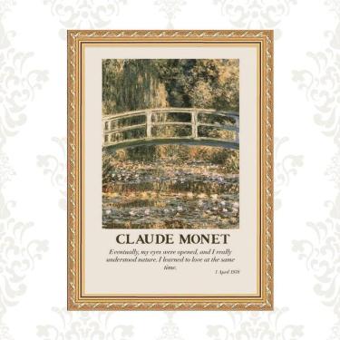 Imagem de Quadro Moldura Dourada Monet - Ponte 45X34Cm