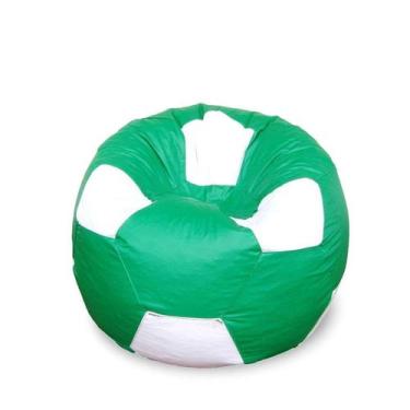 Imagem de Puff Bola Super em material sintético Verde & Branco - Phoenix Puff