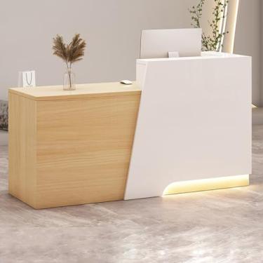 Imagem de Mesa de recepção, balcão de recepção, mesa de recepção de salão, mesa de recepção em pé, recepção pequena, balcão de loja, mesa de recepção em forma de L, caixa e balcão de recepção com balcão