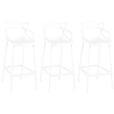 Imagem de Kit 3 Banqueta Alta Allegra Com Encosto Design Cozinha/bancada - Branco