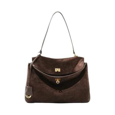 Imagem de Bolsa Tote De Couro Suede De Grande Capacidade Para Mulheres, Designer