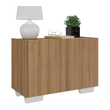 Imagem de Mesa De Cabeceira Com Pés 2 Portas Mp4134 Rustic branca Rustic branco