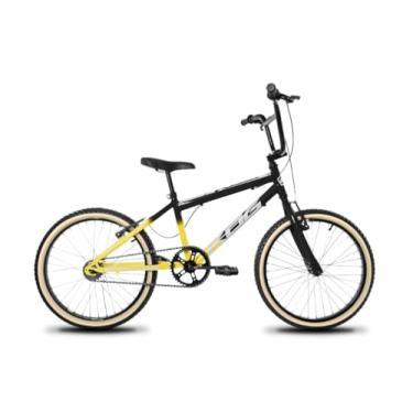 Imagem de Bicicleta infantil Aro 20 Masculina Freio V-Brake Modelo BMX Garfo Rigido,Amarelo Degrade Branco