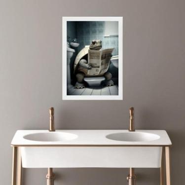 Imagem de Quadro Banheiro Coleção Animais - Tartaruga 45X34Cm - Vidro