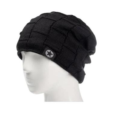 Imagem de Gorro De Lã Tricotado Com Forro De Fleece Unissex, Quente, Grosso E Ma