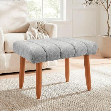 Imagem de Banqueta Decorativa Puff Retangular Nina Para Sala Bouclê
