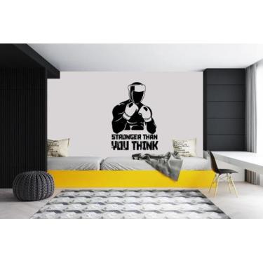 Imagem de Adesivo de parede  boxe, luta - Ambiente dekorado, 60cm, preto