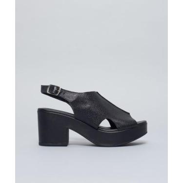 Imagem de Meia Pata Couro Cecilia - Preto, Preto, 37