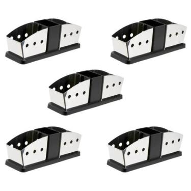 Imagem de Kit 5 Suportes Inox Porta Sachês Açúcar Adoçante Porta Colherinha Cozi