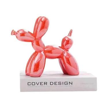 Imagem de Escultura De Cão Balão Em Cerâmica Mini 11cm, Decoração Abstrata Para 