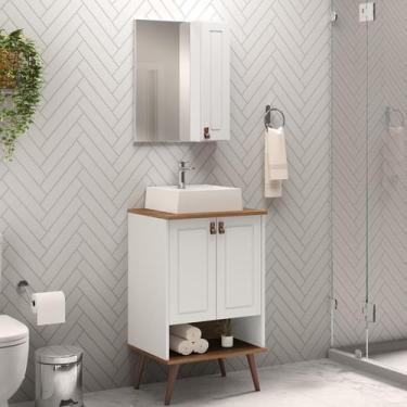 Imagem de Gabinete para Banheiro com Cuba e Armário com Espelho 50cm Denver Yesc