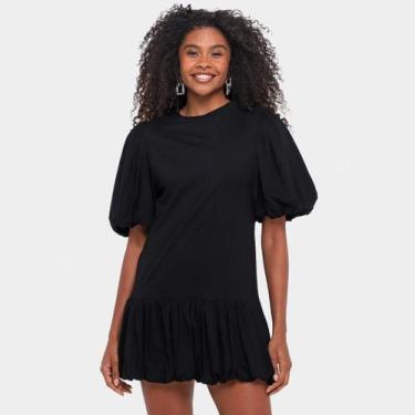 Imagem de Vestido Farm Cropped Recorte Cintura, Preto, G