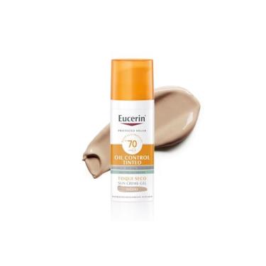 Imagem de EUCERIN Protetor Solar Facial Oil Control Cor Média FPS 70 50ml, Antioleosidade, Proteção UVA, UVB e Luz Visível, Pele Oleosa