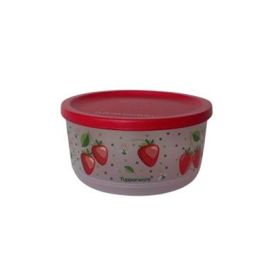 Imagem de Tupperware Refri Line 530ml - Morangos com Tampa Vermelha