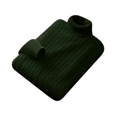 Imagem de Suéter Masculino De Tricô Gola Alta Leve E Quente Para Outono/Inverno,