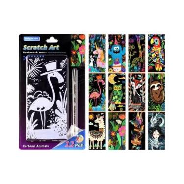 Imagem de Kit De Arte DIY Com 12 Peças: Brinquedos De Raspar Com Desenhos De Ani