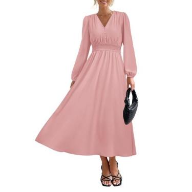 Imagem de Vestido maxi PRETTYGARDEN 2025 Primavera com decote em V para convidad