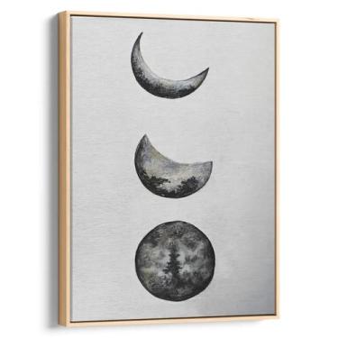 Imagem de Quadro decorativo Fases da Lua em Desenho Minimalista - Art Canvas, 90