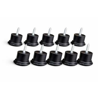 Imagem de Pé Para Sofá e Moveis em Geral 3,3cm Preto Redondo Kit 4 unidades - Fe