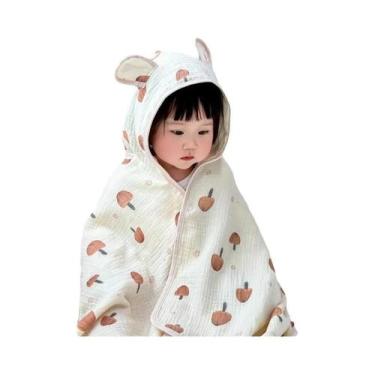 Imagem de Roupão De Banho Infantil Com Capuz E Desenho Animado, 4 Camadas De Gaz