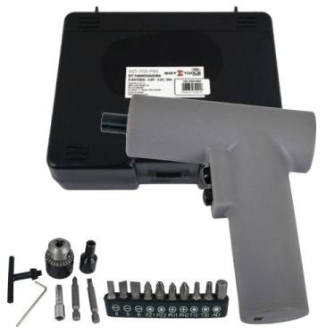 Imagem de Parafusadeira 1/4" bateria 4,8V + Mandril kit de bits cabo USB e Malet