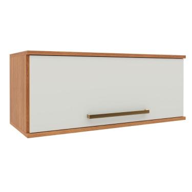 Imagem de Armário Aéreo de Geladeira 1 Porta 0,80m Grécia Madeirado/Off White