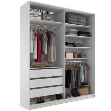 Imagem de Closet Solteiro Guarda Roupa Sem Porta 159cm 3 Gavetas MDF Pisa R02 Br