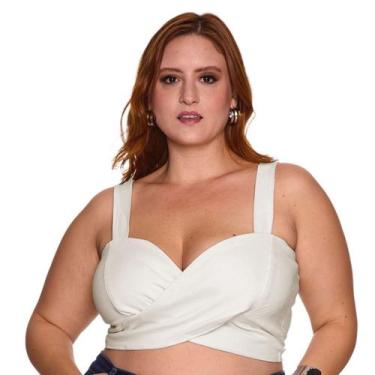 Imagem de Cropped Alfaiataria Transpassado Bengaline Plus Size - Pwlk Fashion, O