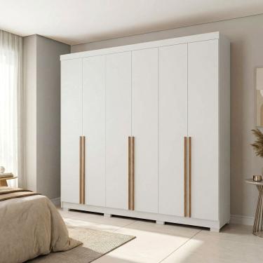 Imagem de Guarda-roupa Casal 6 Portas 3 Gavetas 100% Mdf Florença Nevaska