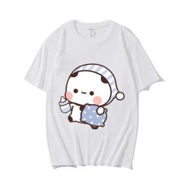Imagem de Camiseta Gráfica Feminina BuBu Panda DuDu Bear Com Design De Casal Dor