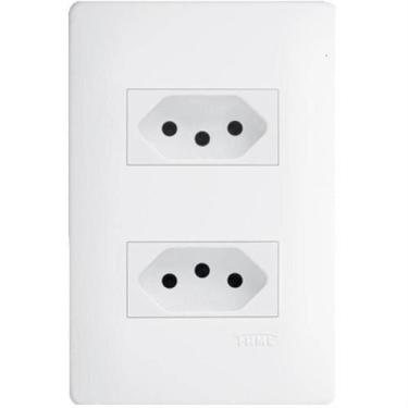 Imagem de 2 Tomadas 2p+t 10a 250 Volts Distanciadas Habitat - 2309 - Fame 2 Toma