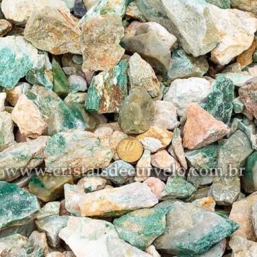 Imagem de Cascalho Bruto Jadeita Verde Nefrita 3 Kg - Tamanho Variado de 10 a 70