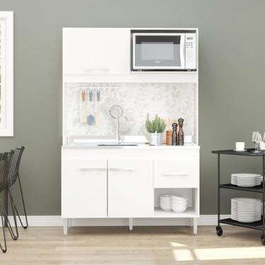 Imagem de Cozinha Compacta Pérola Completa Aéreo e Balcão MDP 0336 - Due Lare