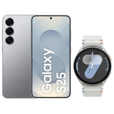 Imagem de Samsung Galaxy S25 5G 256GB Galaxy AI Prata - 12GB RAM + Smartwatch Wa